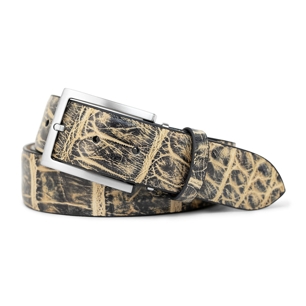 Black & Tan Genuine American Alligator Leather Golf Belt-Made in