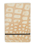 TAN BUFFED ALLIGATOR CASH COVER WALLET