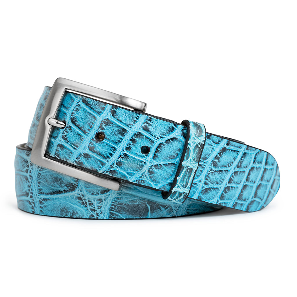 テント・タープ GAHGA 500cm BELT Black x Turquoise Black Tiffany Alligator Genuine Leather Handmade in USA Golf Belt
