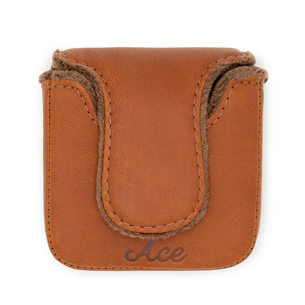 TOBACCO LEATHER CUSTOM MALLET PUTTER GOLF HEADCOVER | USA – Ace of