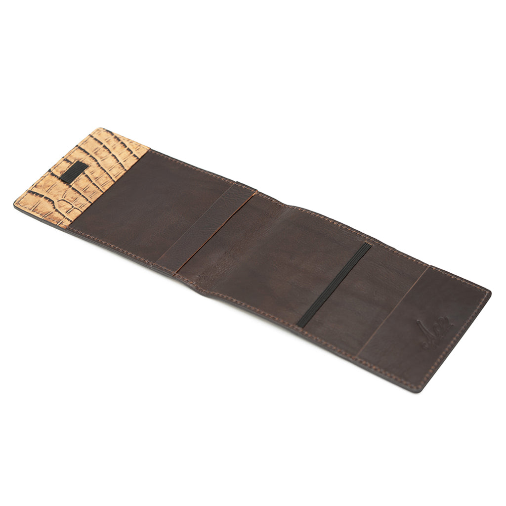 TORTUGA BUFFED ALLIGATOR GENUINE LEATHER GOLF SCORECARD HOLDER