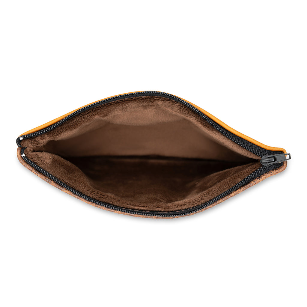Whiskey Brown Alligator Genuine Leather Cash Bag Valuables Pouch