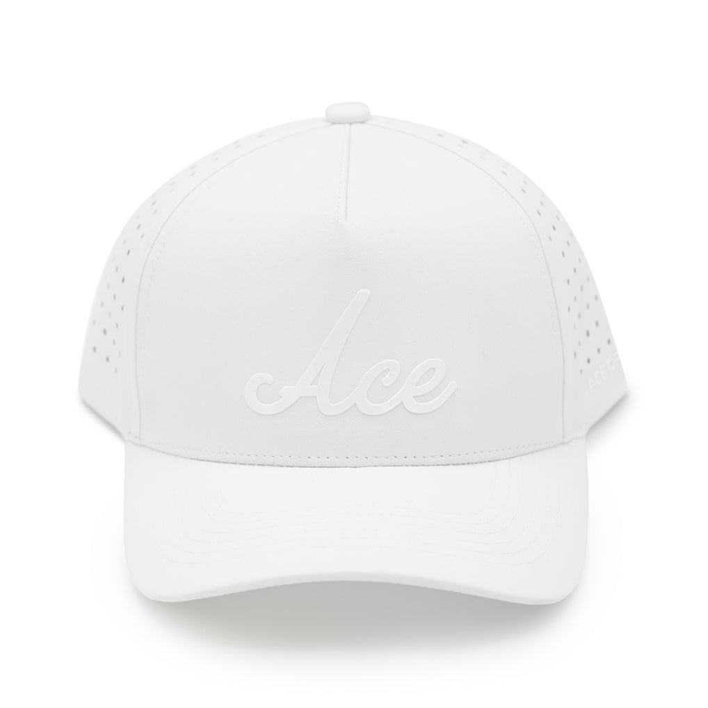 White & Black Ace Golf Hat | Ace of Clubs Golf Company