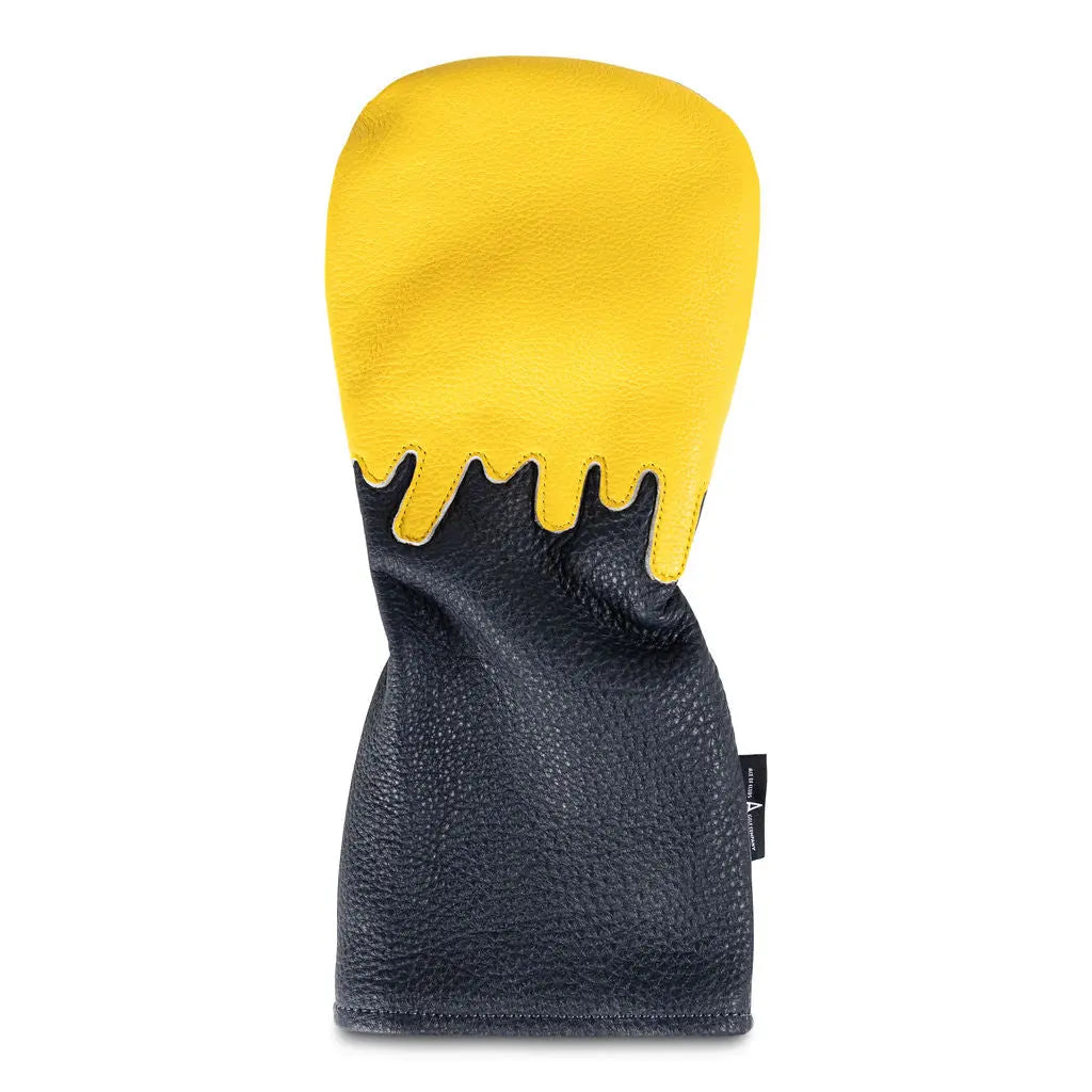 YELLOW LEATHER DRIP DRIVER HEADCOVER