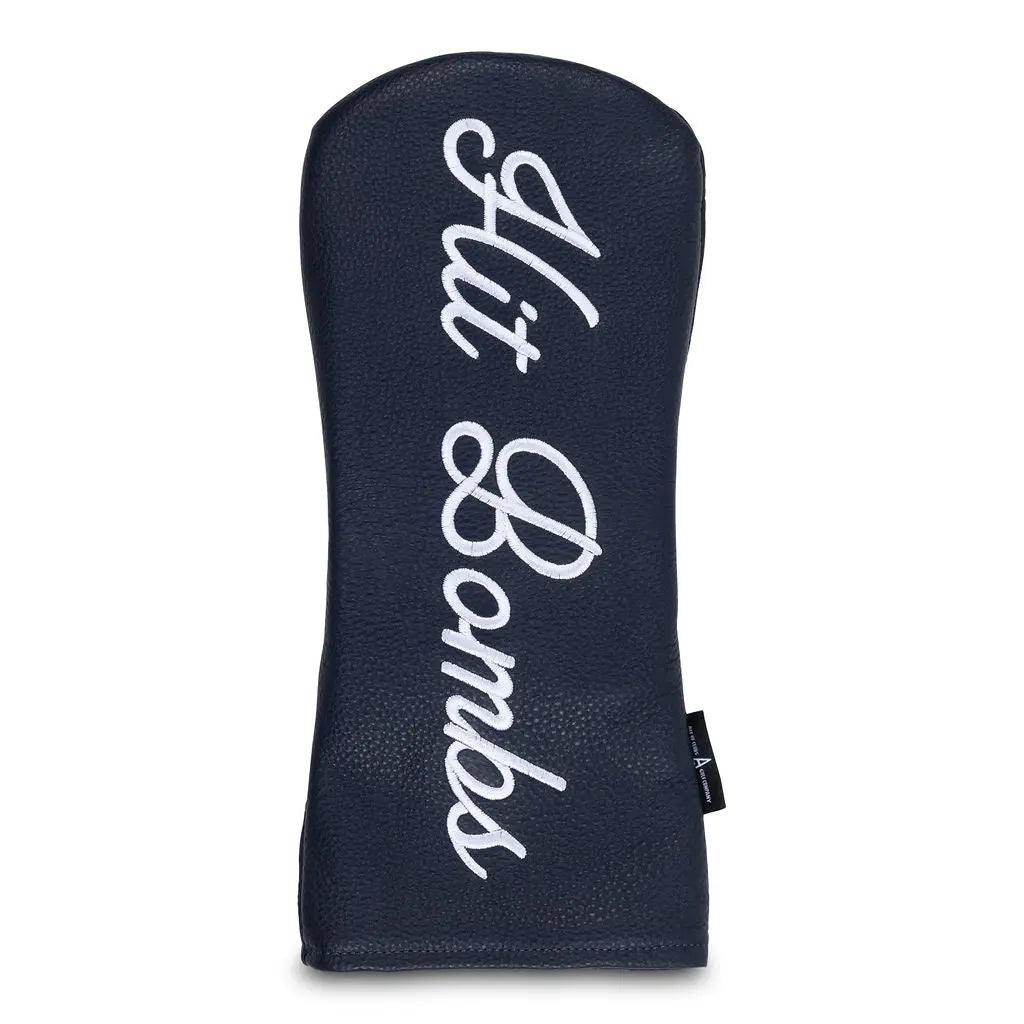 NAVY BLUE LEATHER HIT BOMBS DRIVER HEADCOVER