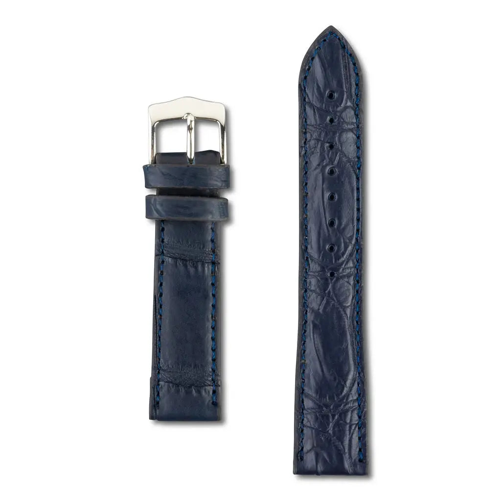 NAVY BLUE GENUINE ALLIGATOR WATCH BANDS |Ace of Clubs Golf Company