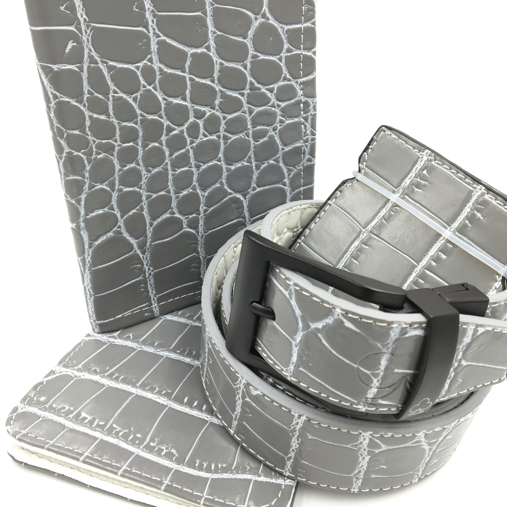 Gray & White Alligator Leather Collection