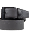 GRAY EMBOSSED ALLIGATOR BELT Ace of Clubs Golf Co.