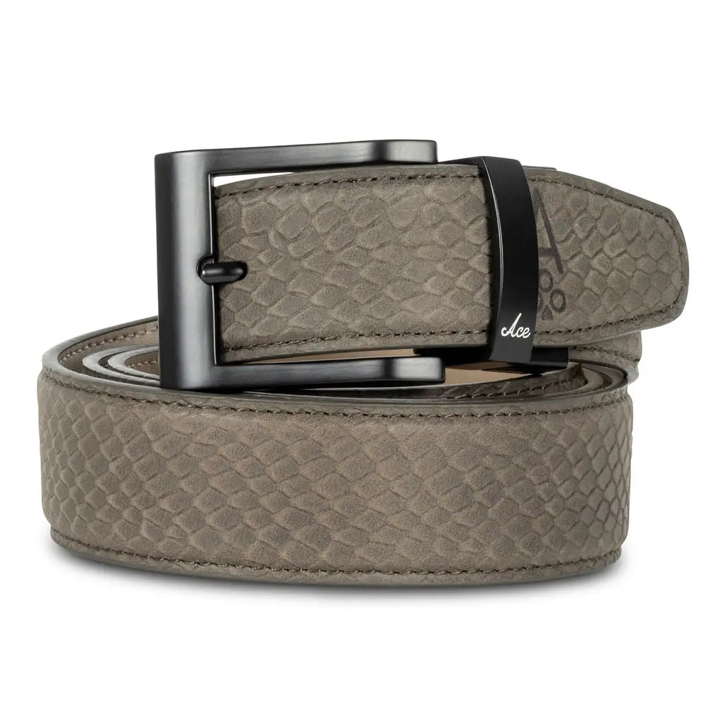 GRAY SUEDE EMBOSSED PYTHON BELT Ace of Clubs Golf Co.