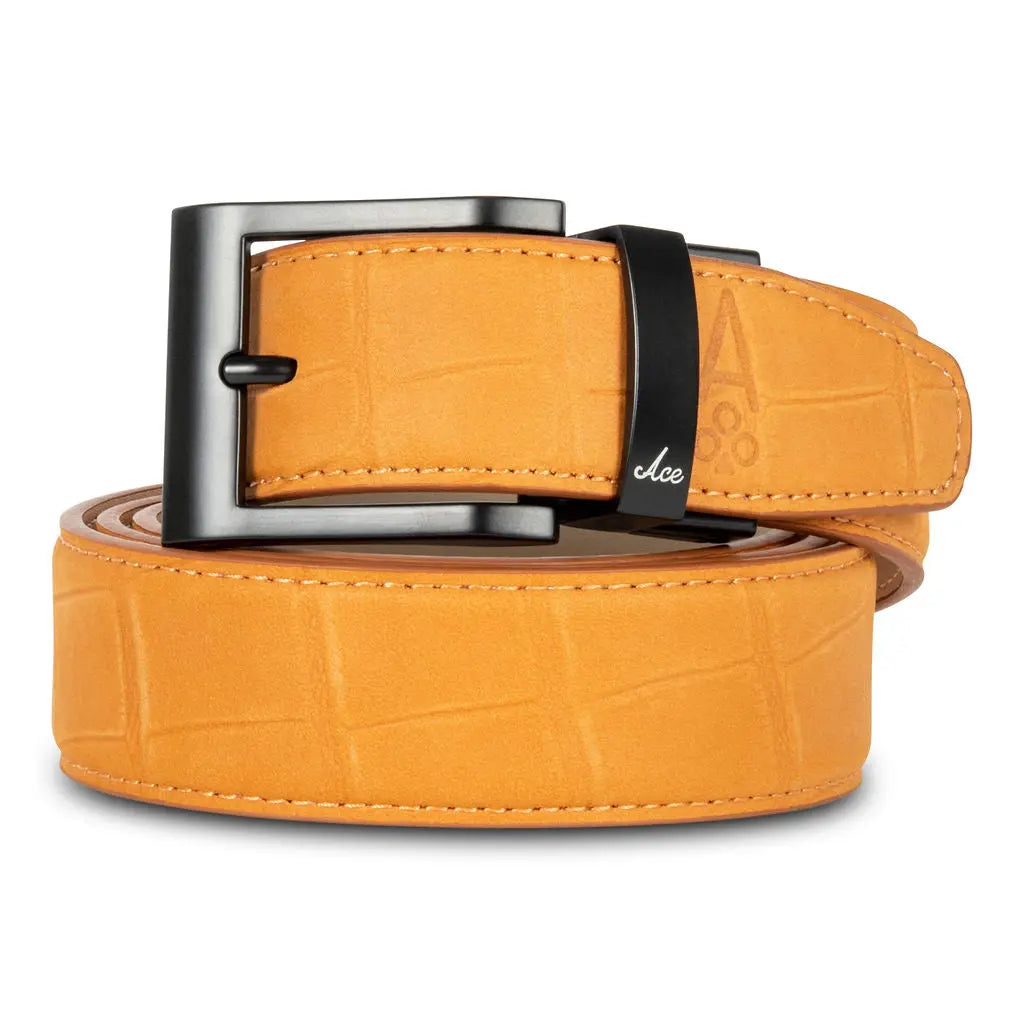 BOURBON SUEDE EMBOSSED ALLIGATOR BELT Ace of Clubs Golf Co.