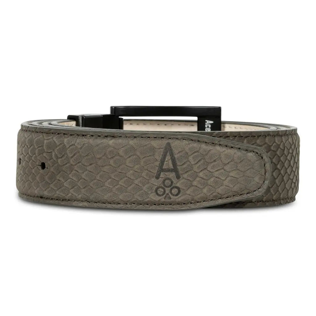 GRAY SUEDE EMBOSSED PYTHON BELT Ace of Clubs Golf Co.