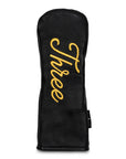 THREE - BLACK LEATHER FW WOOD HEADCOVER Ace of Clubs Golf Co.