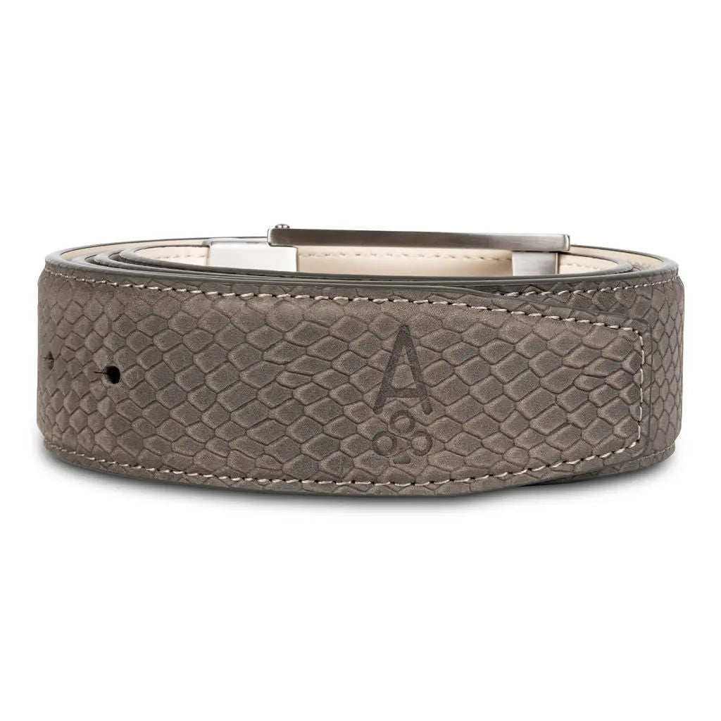GRAY EMBOSSED PYTHON BELT Ace of Clubs Golf Co.