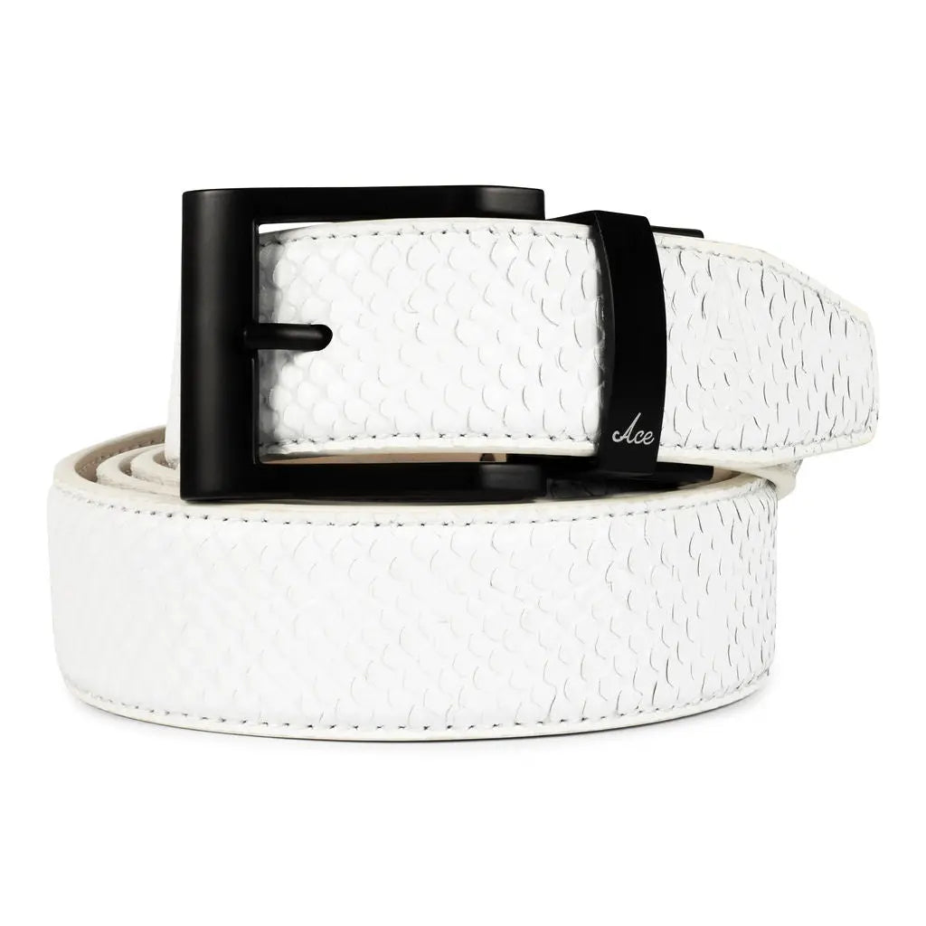 WHITE PYTHON BELT Ace of Clubs Golf Co.