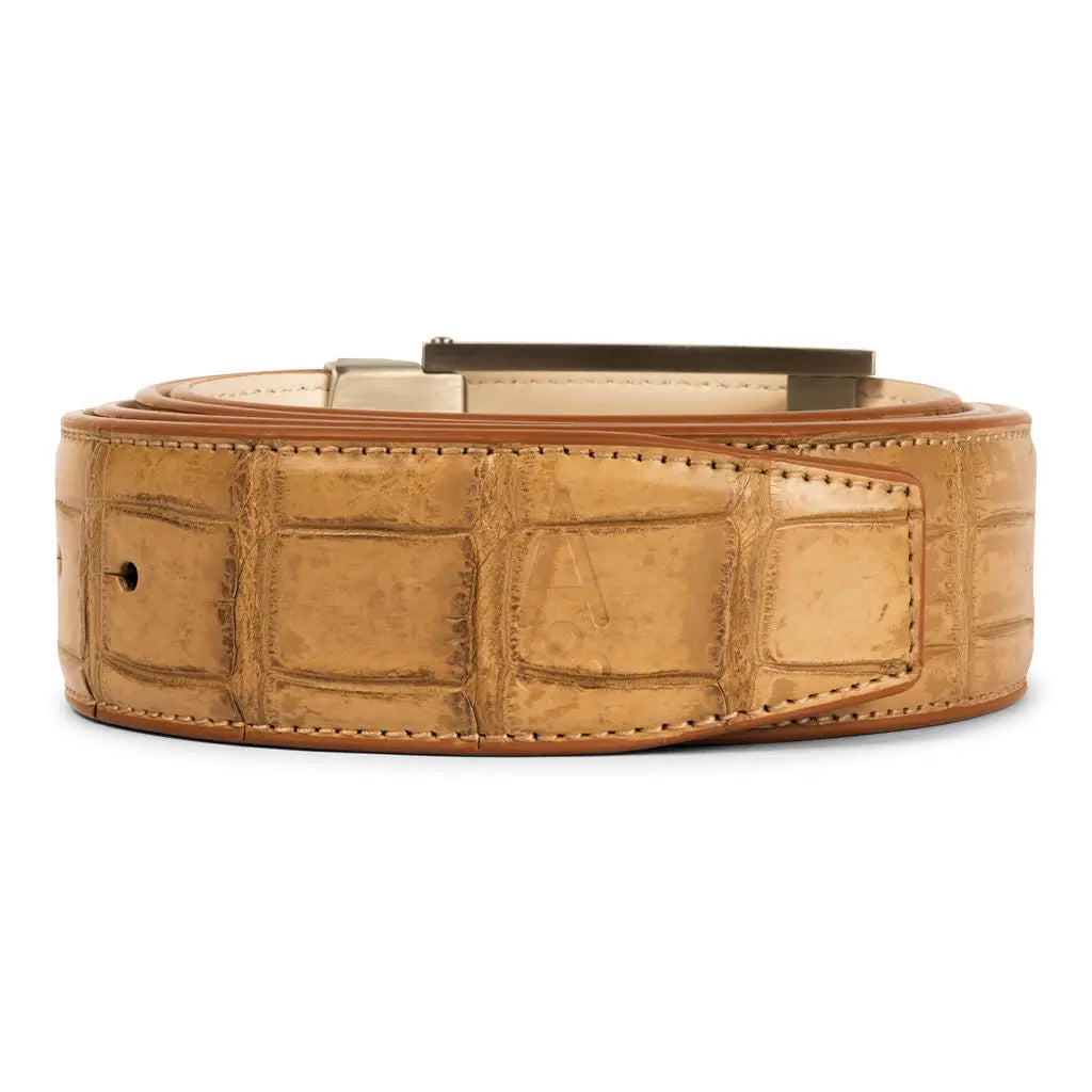 TAN ALLIGATOR BELT | Best Price in 2023 at Ace of Clubs Golf Company