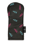 DANCING ACE - BLACK LEATHER TEAL AND PINK EMBROIDERED HYBRID Ace of Clubs Golf Co.