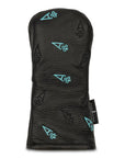 DANCING ACE - BLACK LEATHER TEAL AND BLACK EMBROIDERED HYBRID