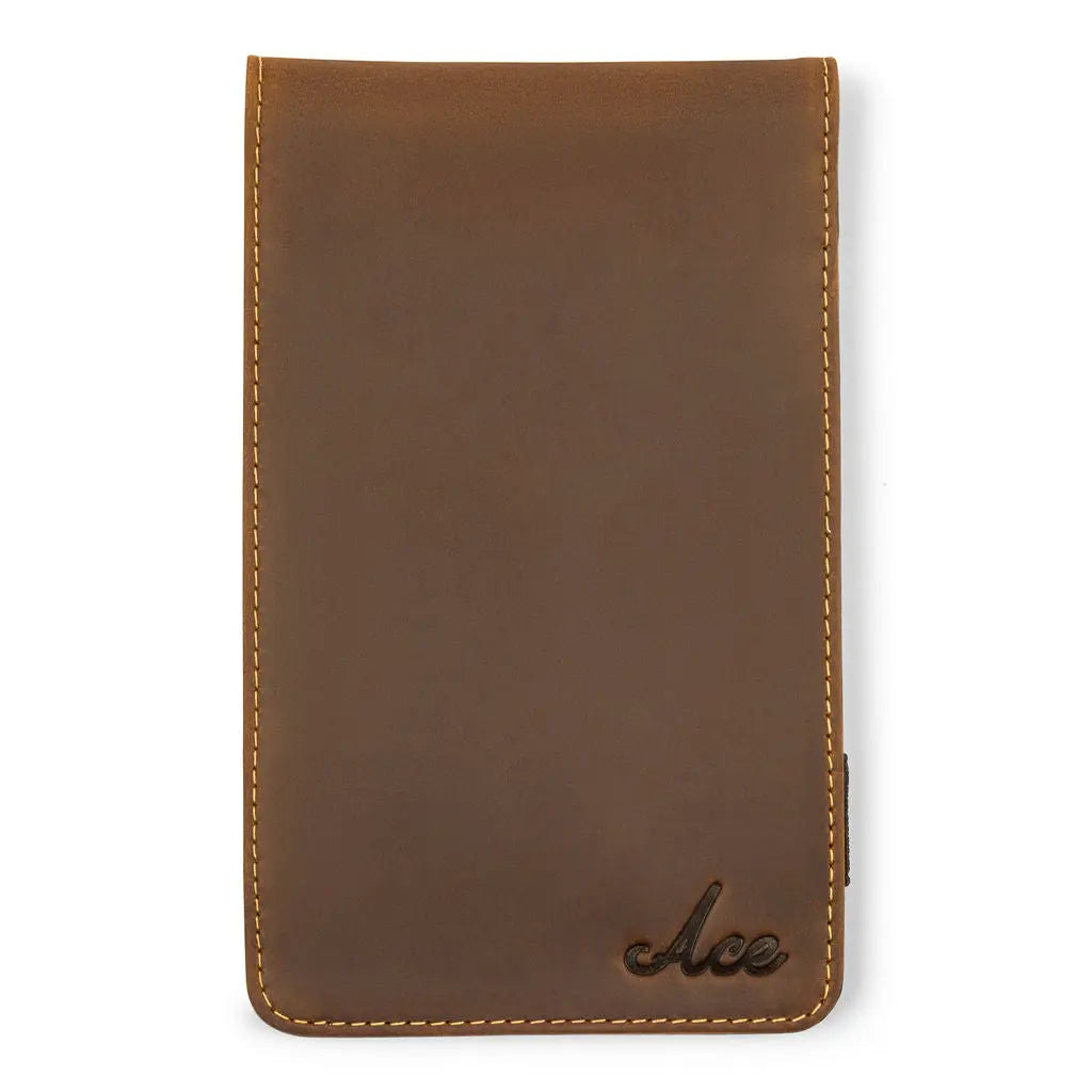 BROWN BASEBALL GLOVE LEATHER YARDAGE BOOK COVER Ace of Clubs Golf Co.