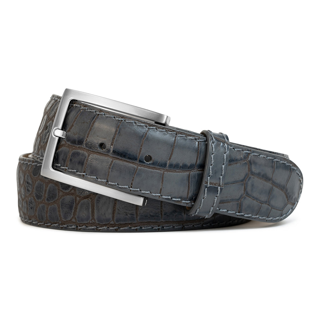 grey alligator golf belt
