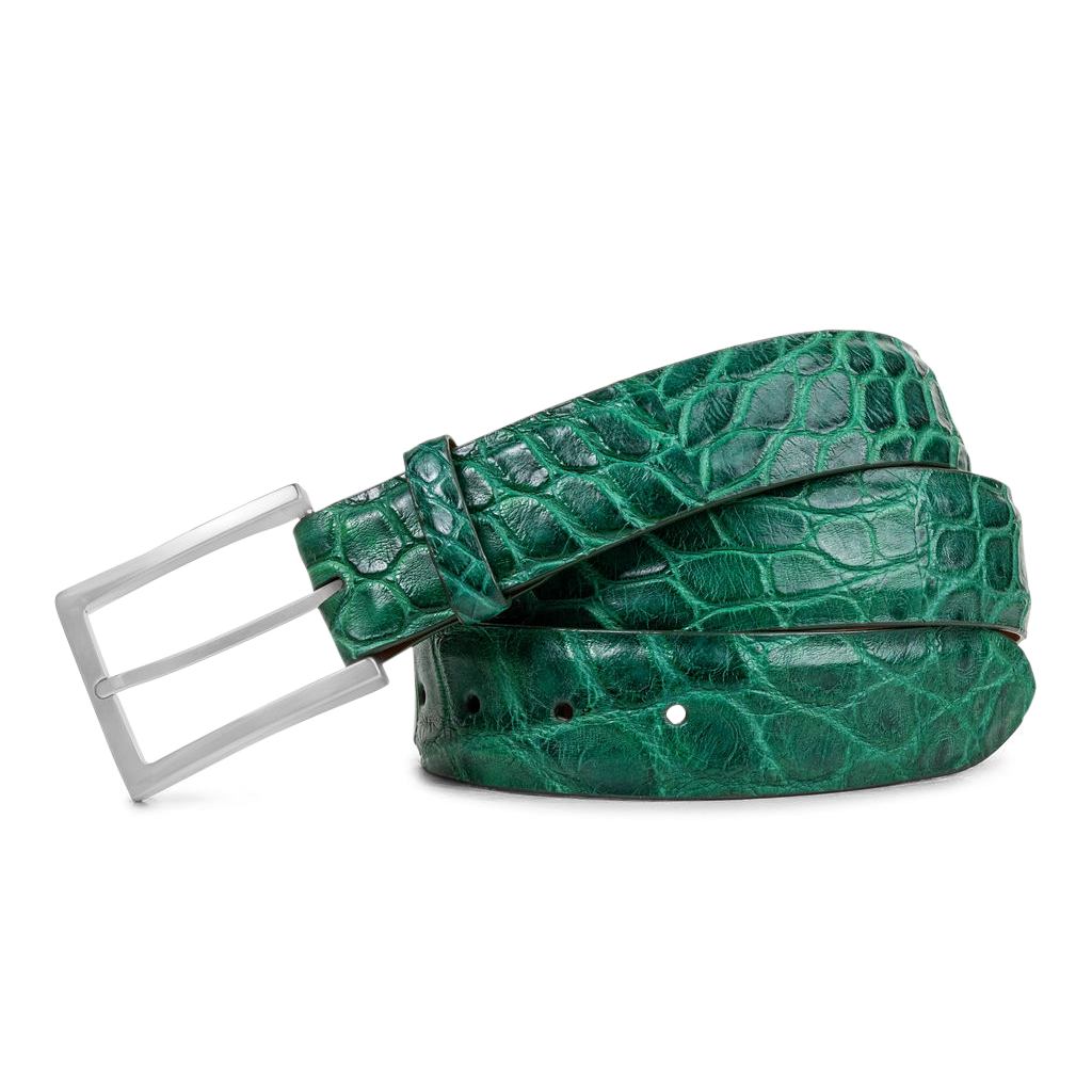 GREEN ALLIGATOR CUSTOM BELT