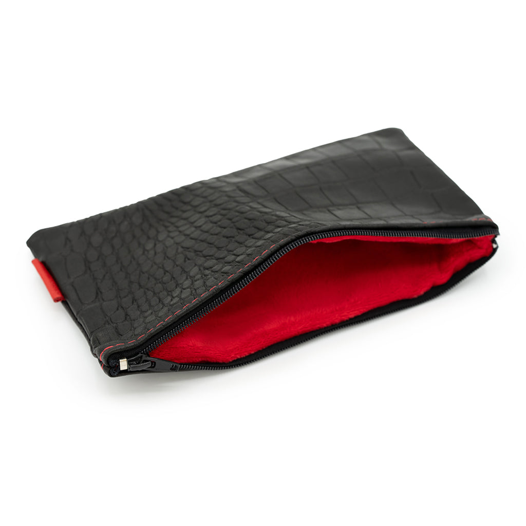 BLACK ALLIGATOR CASH BAG