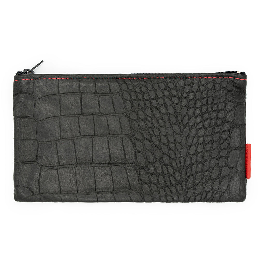 BLACK ALLIGATOR CASH BAG