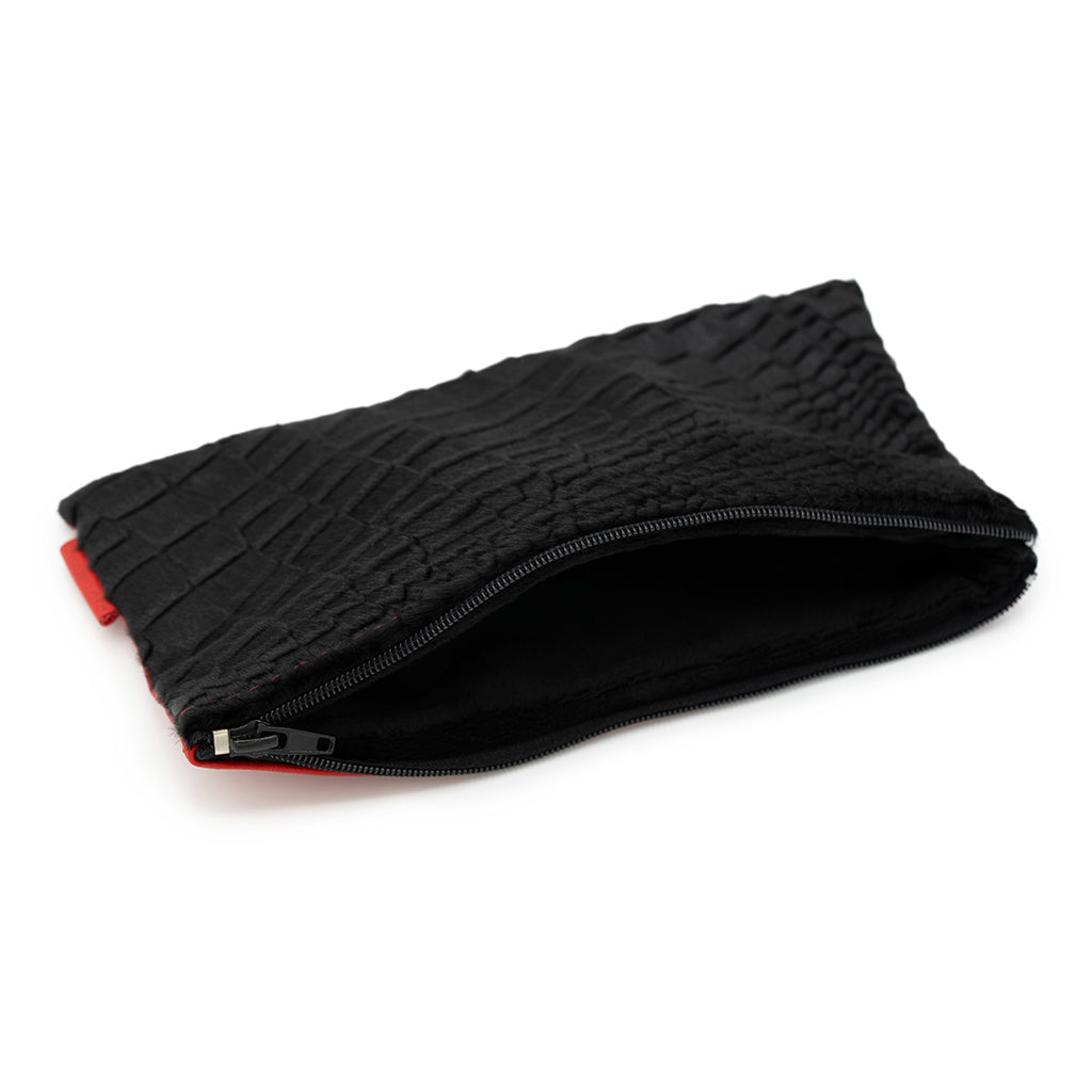 BLACK HAIRY ALLIGATOR CASH BAG