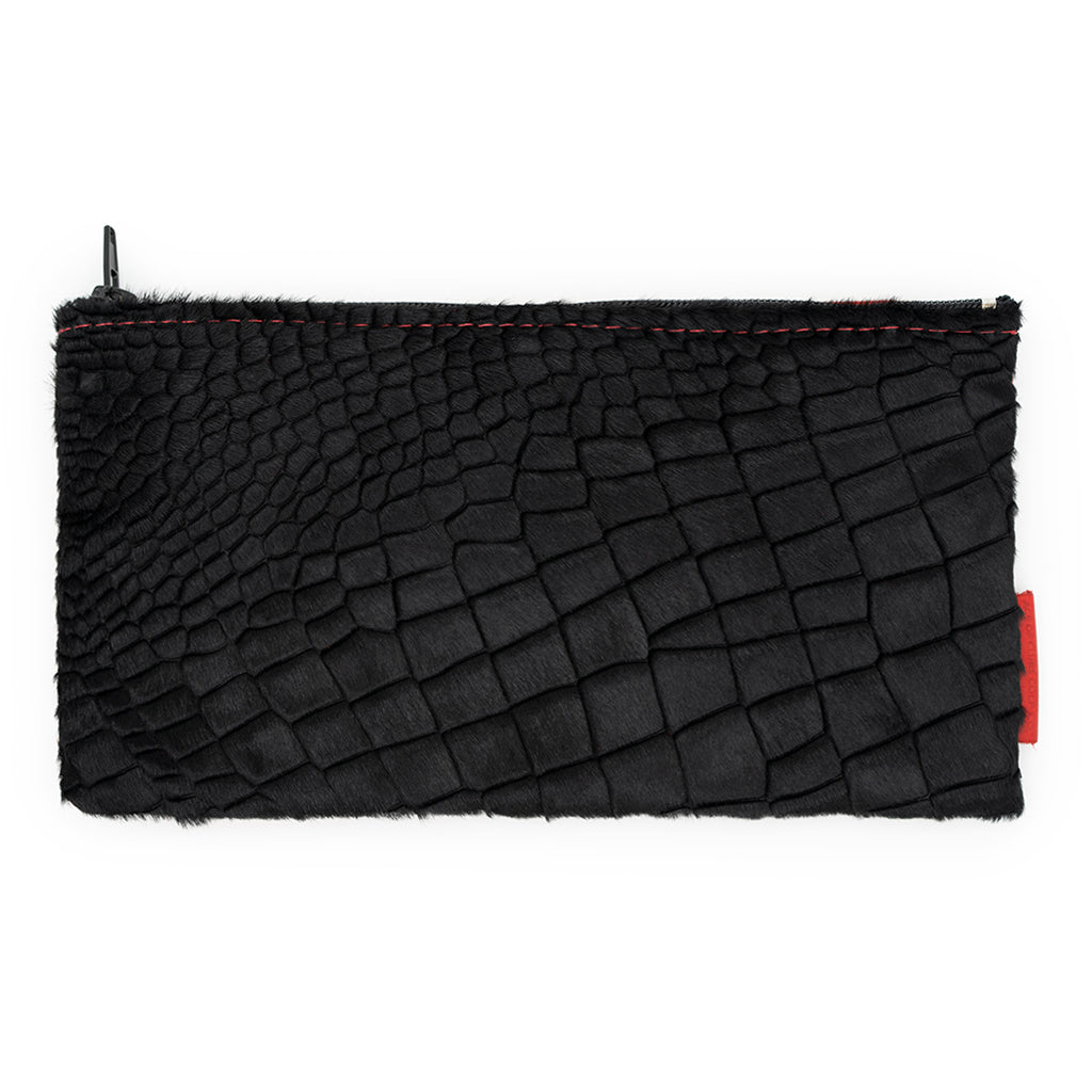 BLACK HAIRY ALLIGATOR CASH BAG