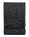 BLACK OSTRICH CASH COVER WALLET