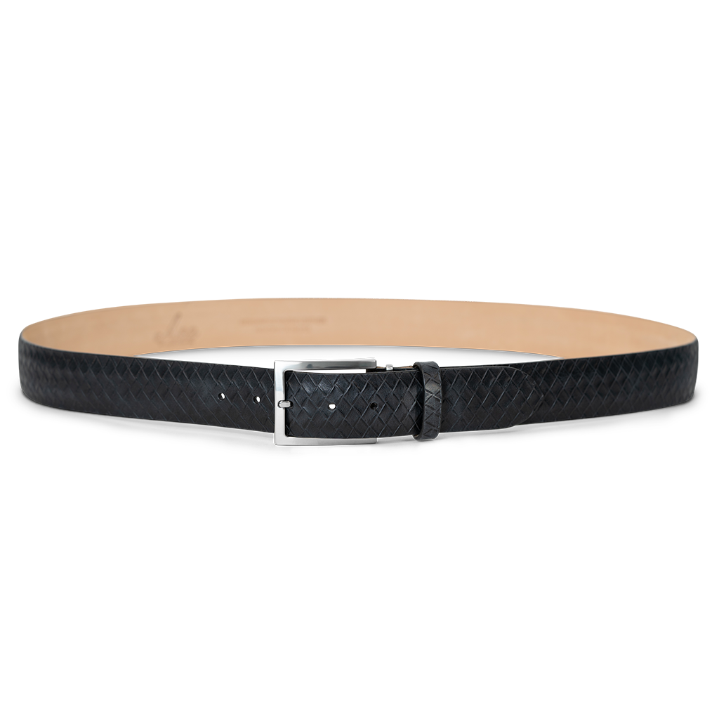 BLACK RUSTIC WEAVE BELT