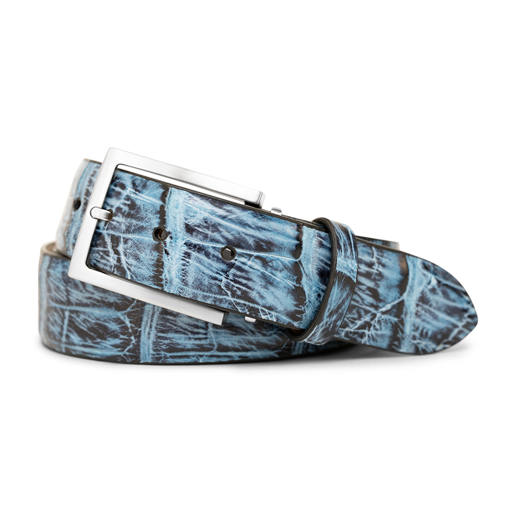 BLUE &amp; BLACK ALLIGATOR CUSTOM BELT