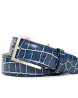 BLUE & WHITE ALLIGATOR BELT