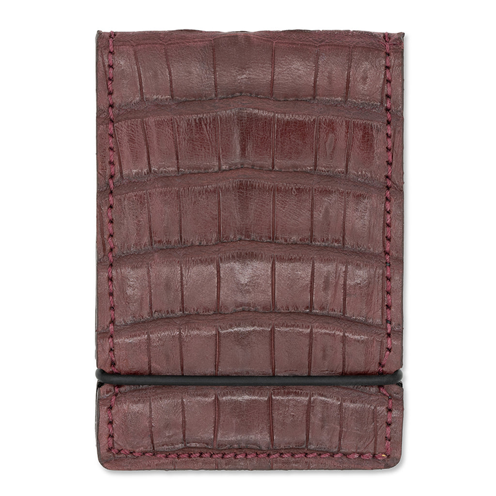 BURGUNDY CAIMAN CASH COVER WALLET