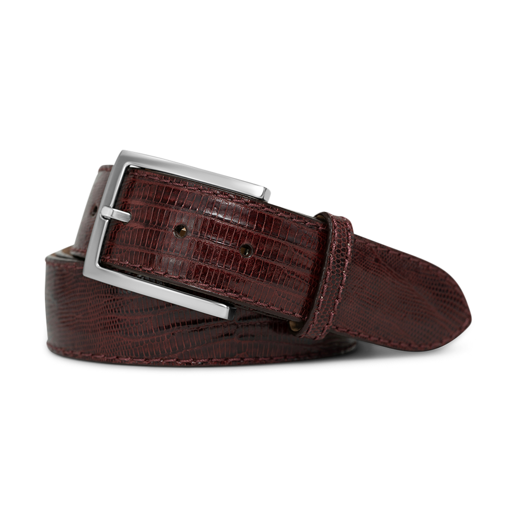 BURGUNDY LIZARD CUSTOM BELT