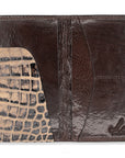 COFFEE BUFFED ALLIGATOR PASSPORT COVER