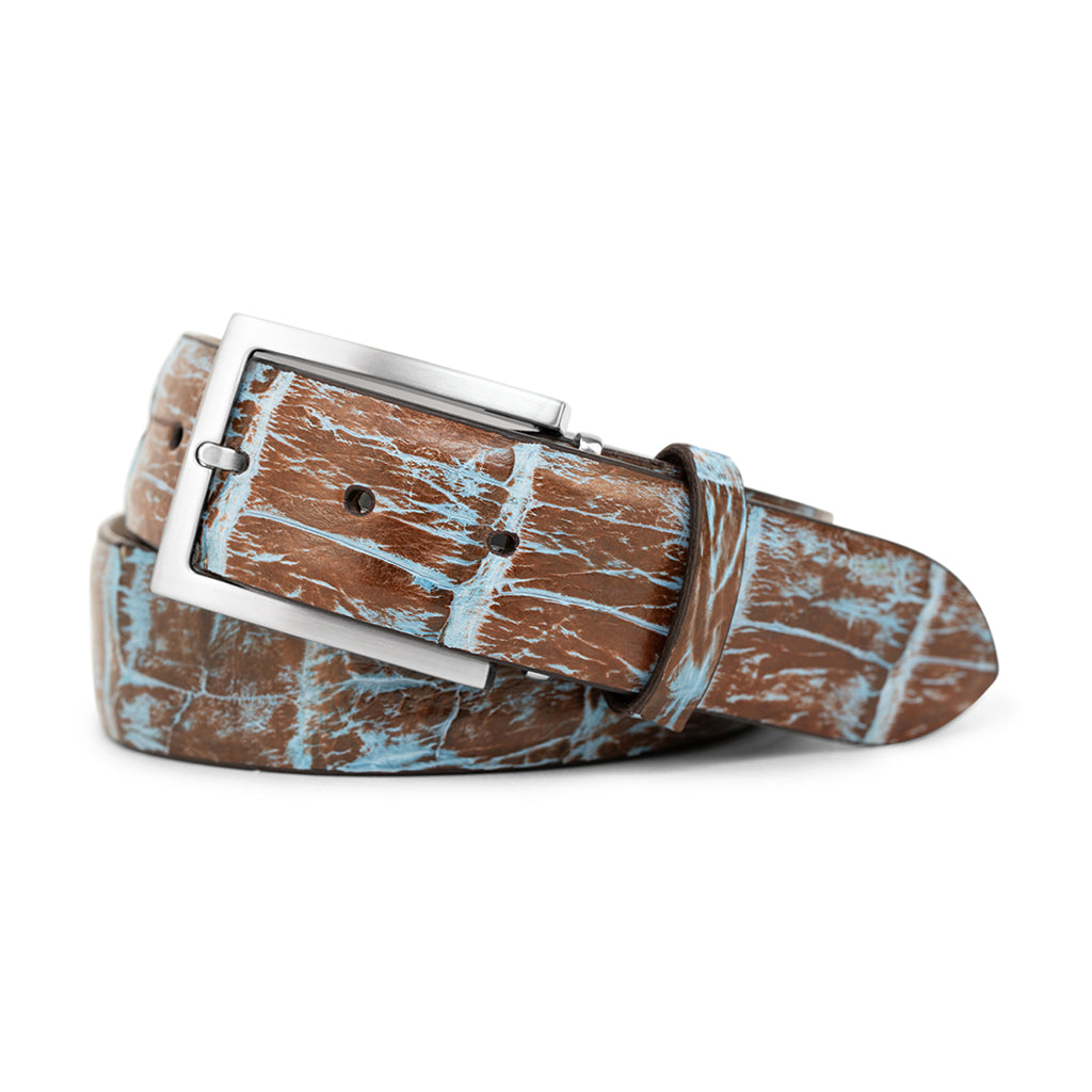 Gray Python Genuine Calfskin Leather Golf Belt | Ace of Clubs