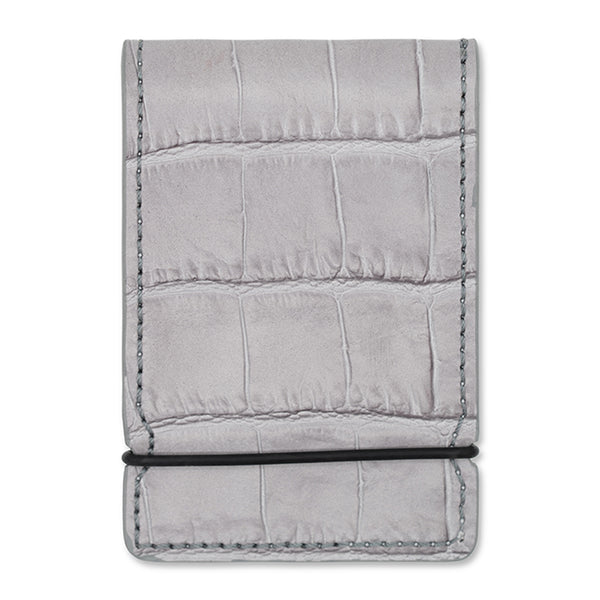 GLACIER GREY ALLIGATOR GENUINE LEATHER CASH COVER GOLF WALLET