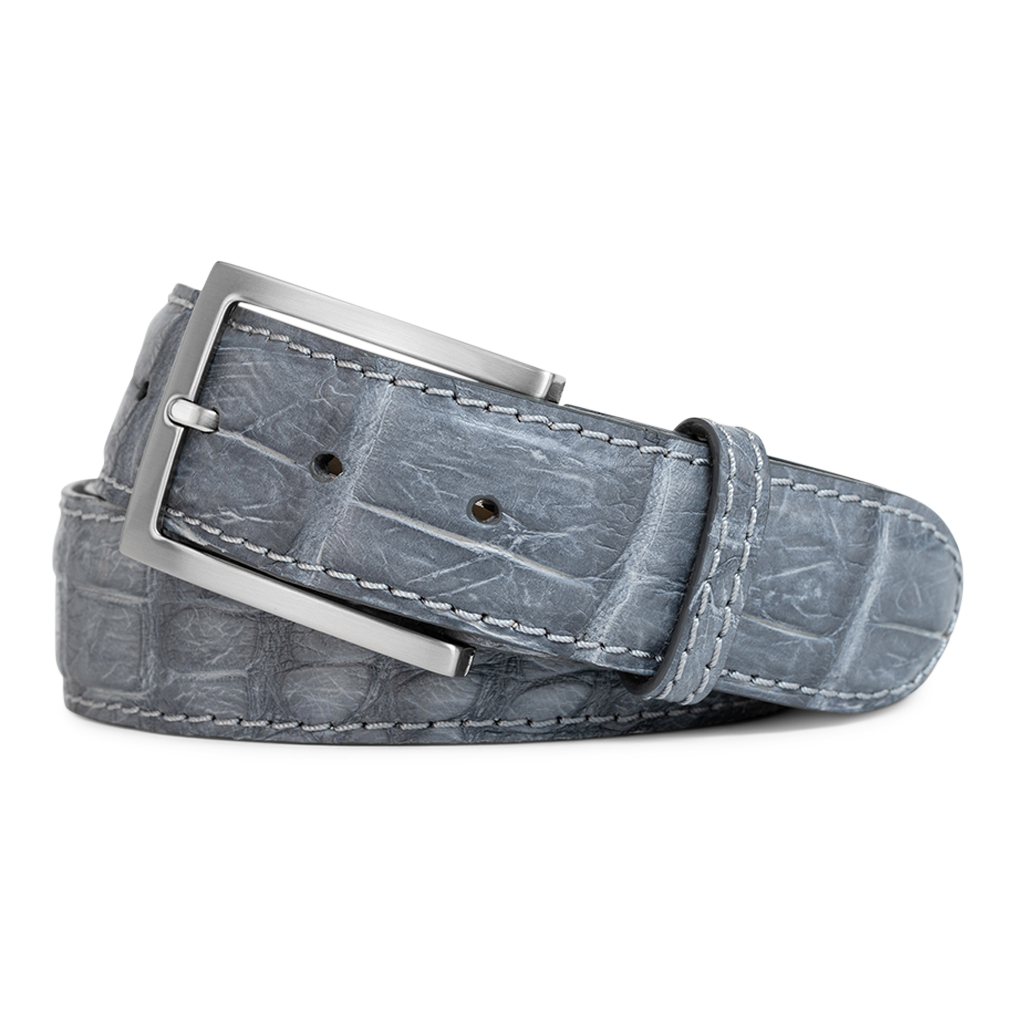 GREY ALLIGATOR CUSTOM BELT