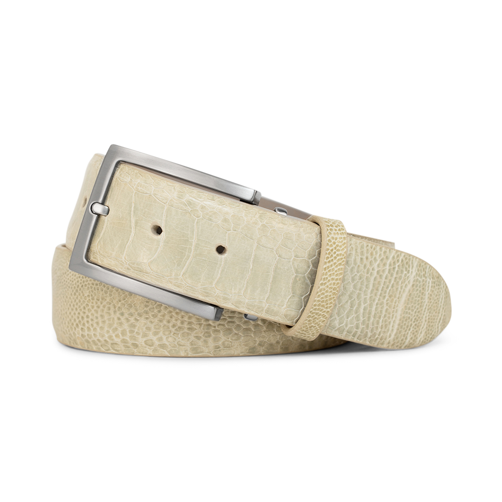IVORY OSTRICH CUSTOM BELT