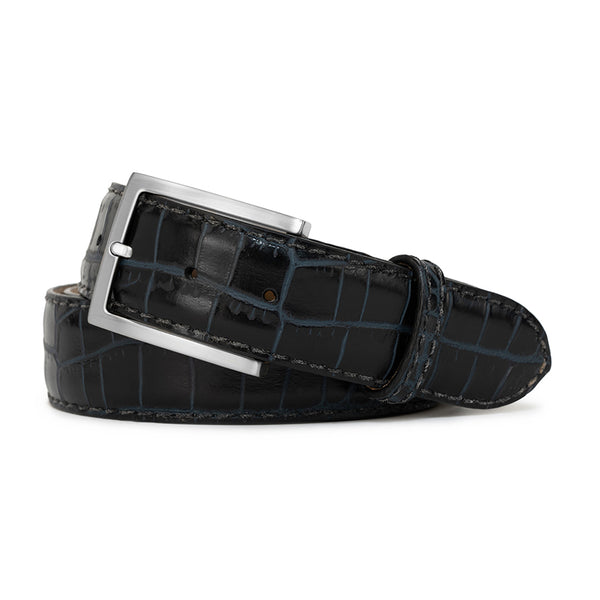 Black & Blue Alligator Genuine Calfskin Leather Golf Belt | Ace of