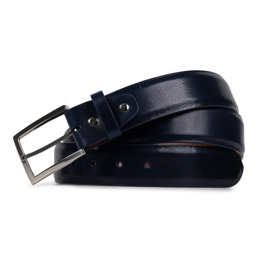 NAVY CALFSKIN BELT
