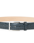 NAVY CROCODILE BELT