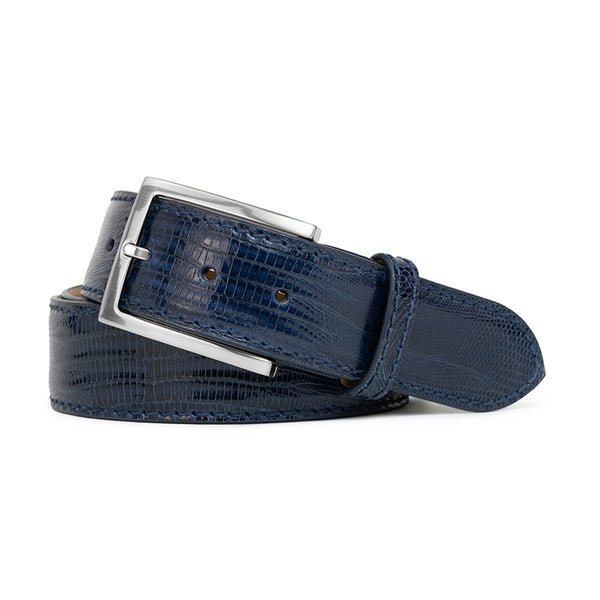 Navy Blue Lizard Genuine Leather Handmade in USA Golf Belt | Ace