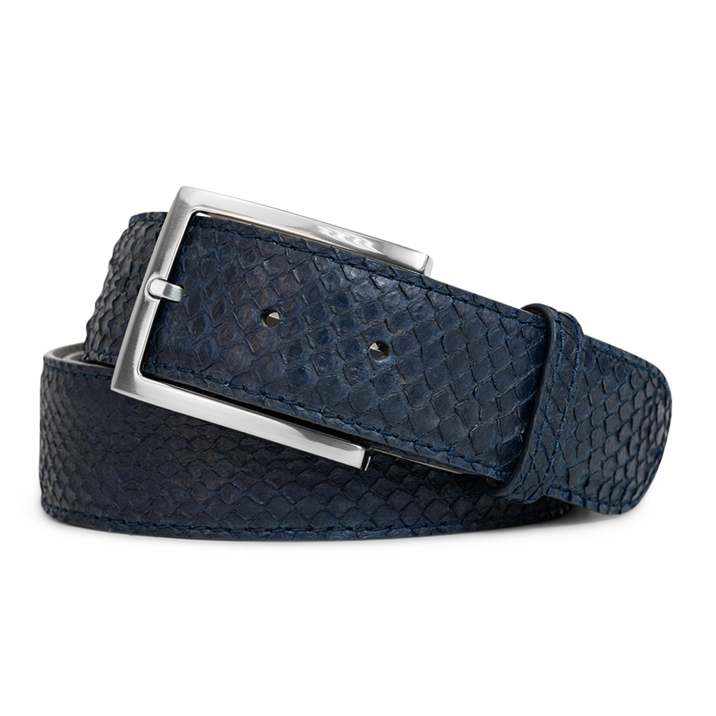 NAVY PYTHON CUSTOM BELT