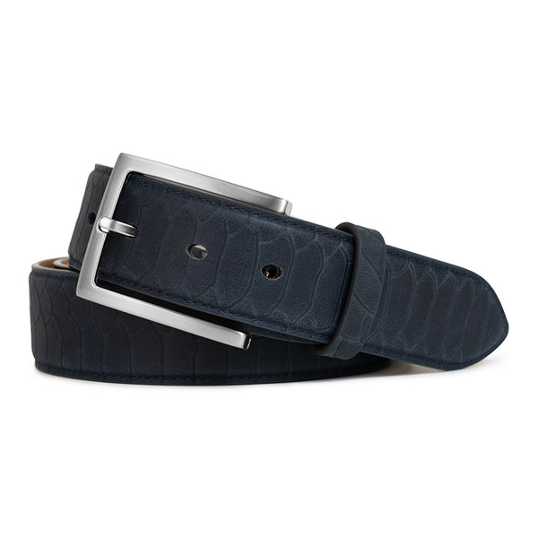 【GENNY】BLUE Python LEATHER BELT Blue Python Genuine Calfskin Leather Golf Belt | Ace of