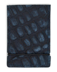 NAVY BUFFED ALLIGATOR CASH COVER WALLET