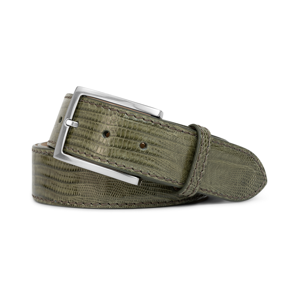 OLIVE LIZARD CUSTOM BELT