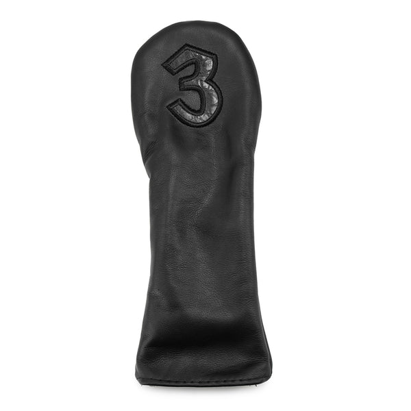 Onyx Black Genuine Leather Golf FW Headcover | Made in USA – Ace