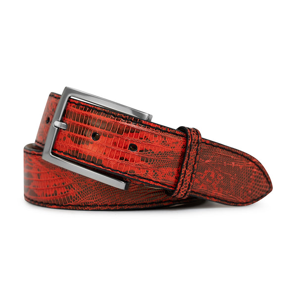 Red & Black Lizard Genuine Leather Golf Belt | Ace Handmade  display picture 3