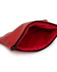 RED LEATHER CASH BAG